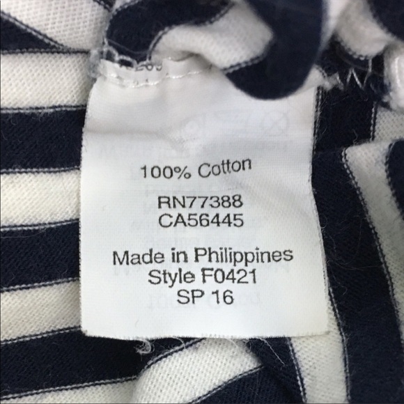 J CREW Factory T Shirt Top Short Sleeve Stripe Navy Classic Minimalist Medium - Picture 6 of 10